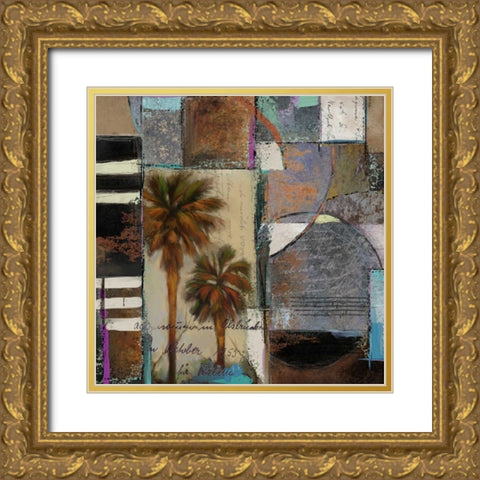 Abstract Palms I Gold Ornate Wood Framed Art Print with Double Matting by Novak, Rick