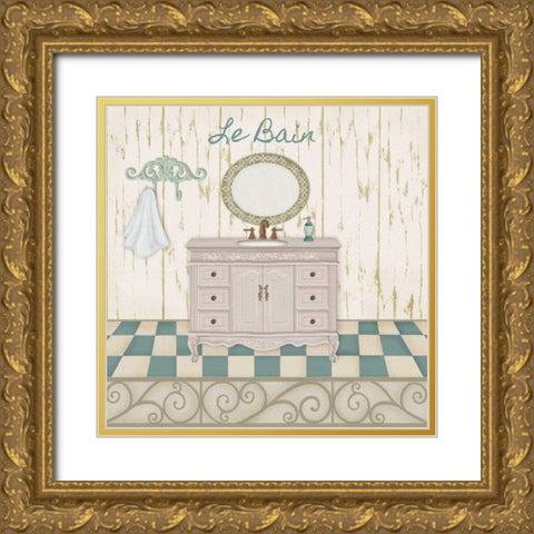 Bain Bleu II Gold Ornate Wood Framed Art Print with Double Matting by Ditzian, Sue