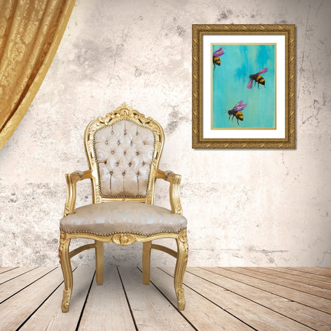 Pollinators III Gold Ornate Wood Framed Art Print with Double Matting by Altug, Mehmet