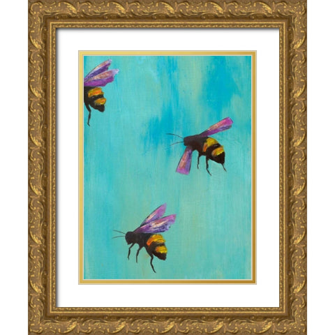 Pollinators III Gold Ornate Wood Framed Art Print with Double Matting by Altug, Mehmet