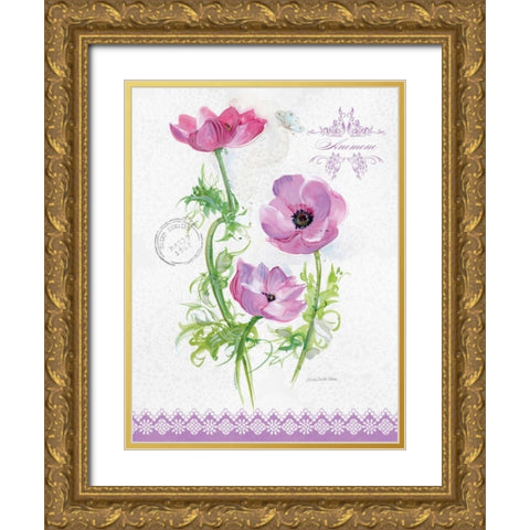 Flower Study on Lace I Gold Ornate Wood Framed Art Print with Double Matting by Della-Piana, Elissa