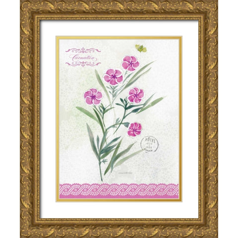 Flower Study on Lace III Gold Ornate Wood Framed Art Print with Double Matting by Della-Piana, Elissa