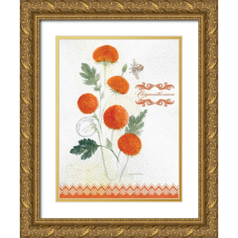 Flower Study on Lace IV Gold Ornate Wood Framed Art Print with Double Matting by Della-Piana, Elissa