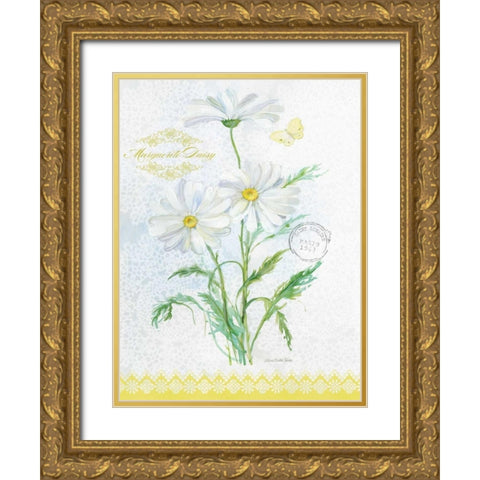 Flower Study on Lace X Gold Ornate Wood Framed Art Print with Double Matting by Della-Piana, Elissa