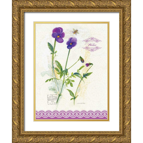 Flower Study on Lace XIV Gold Ornate Wood Framed Art Print with Double Matting by Della-Piana, Elissa