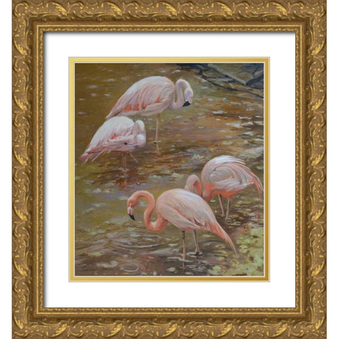 Pink Passion Gold Ornate Wood Framed Art Print with Double Matting by Larivey, Chuck