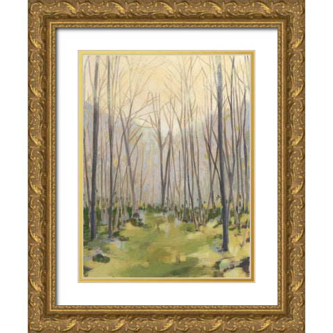 Delicate Forest II Gold Ornate Wood Framed Art Print with Double Matting by Meagher, Megan