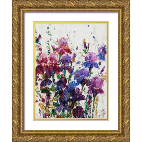 Iris Blooming I Gold Ornate Wood Framed Art Print with Double Matting by OToole, Tim
