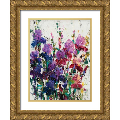 Iris Blooming II Gold Ornate Wood Framed Art Print with Double Matting by OToole, Tim