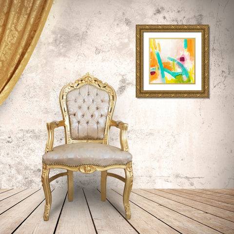 Tangerine Dream I Gold Ornate Wood Framed Art Print with Double Matting by Vess, June Erica