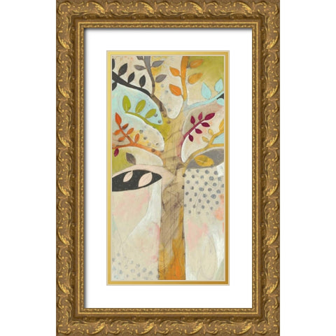 Forest Spectrum II Gold Ornate Wood Framed Art Print with Double Matting by Vess, June Erica