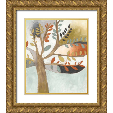 Arbor Whimsy II Gold Ornate Wood Framed Art Print with Double Matting by Vess, June Erica