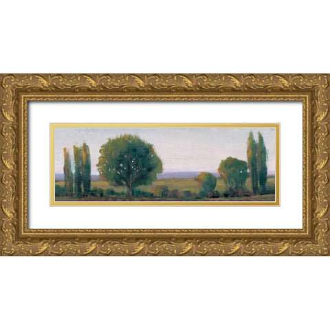 Panoramic Treeline I Gold Ornate Wood Framed Art Print with Double Matting by OToole, Tim