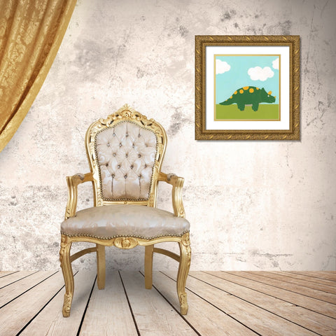 Playtime Dino IV Gold Ornate Wood Framed Art Print with Double Matting by Vess, June Erica