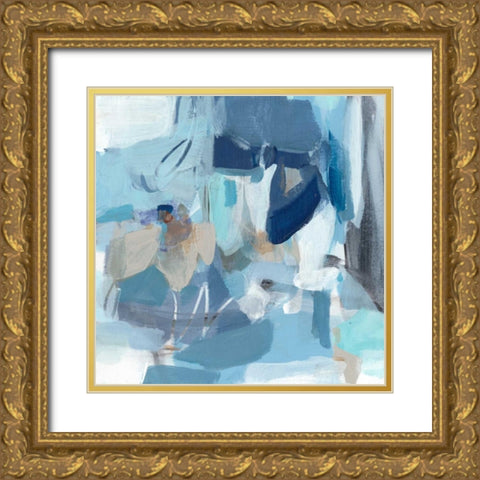 Blue Monday Gold Ornate Wood Framed Art Print with Double Matting by Long, Christina