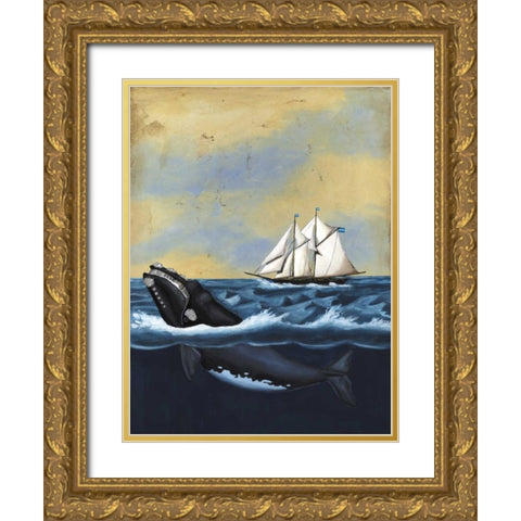 Whaling Stories II Gold Ornate Wood Framed Art Print with Double Matting by McCavitt, Naomi