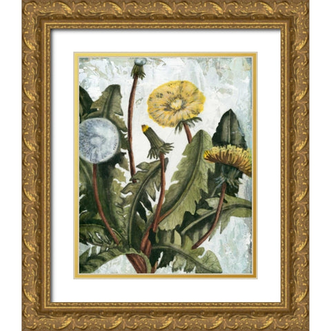 Dandelion Patina I Gold Ornate Wood Framed Art Print with Double Matting by McCavitt, Naomi