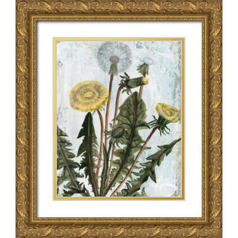 Dandelion Patina II Gold Ornate Wood Framed Art Print with Double Matting by McCavitt, Naomi
