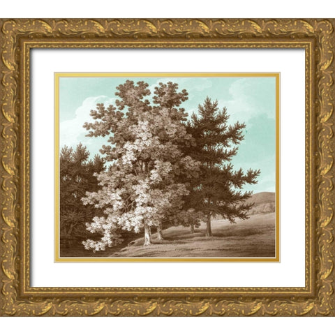 Serene Trees I Gold Ornate Wood Framed Art Print with Double Matting by Kennion, Edward