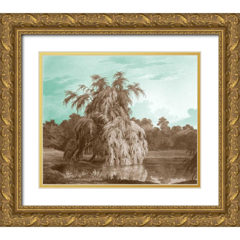 Serene Trees V Gold Ornate Wood Framed Art Print with Double Matting by Kennion, Edward