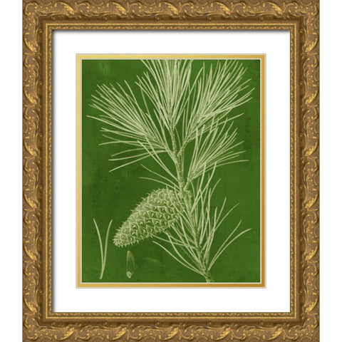 Modern Pine V Gold Ornate Wood Framed Art Print with Double Matting by Vision Studio