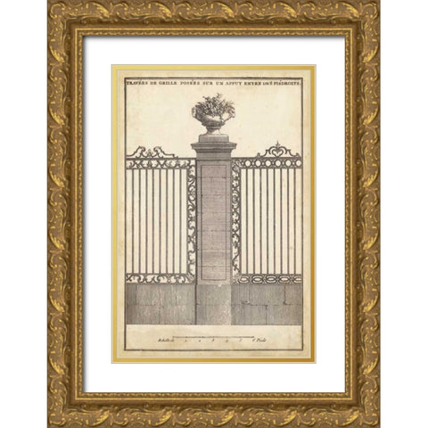 Antique Decorative Gate I Gold Ornate Wood Framed Art Print with Double Matting by Blondel, J.F.