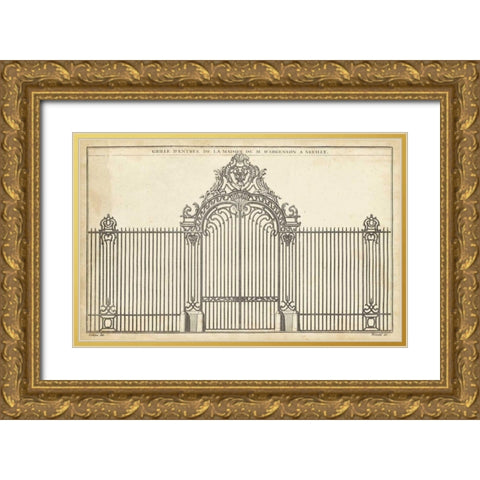 Antique Decorative Gate III Gold Ornate Wood Framed Art Print with Double Matting by Blondel, J.F.