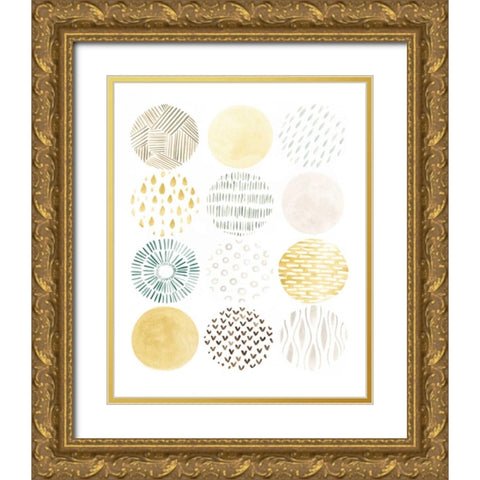 Orbital Patterns I Gold Ornate Wood Framed Art Print with Double Matting by Vess, June Erica
