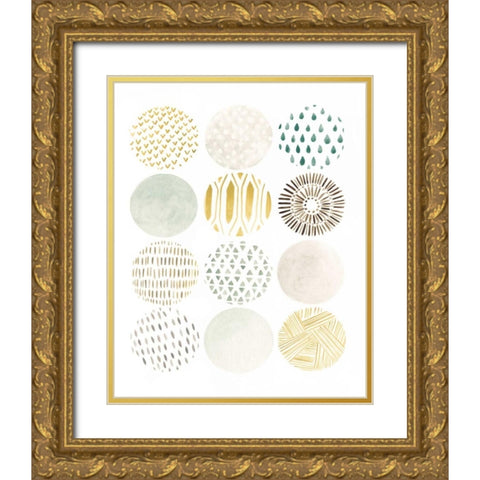 Orbital Patterns II Gold Ornate Wood Framed Art Print with Double Matting by Vess, June Erica