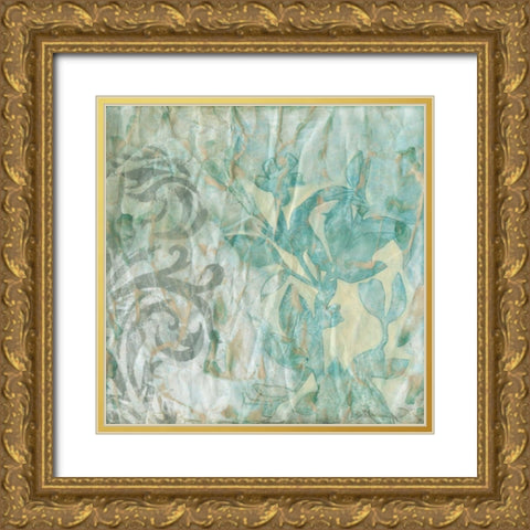 Flower Spray II Gold Ornate Wood Framed Art Print with Double Matting by Goldberger, Jennifer