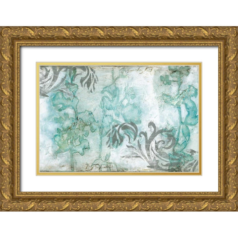 Non-Embellished Flower Spray III Gold Ornate Wood Framed Art Print with Double Matting by Goldberger, Jennifer