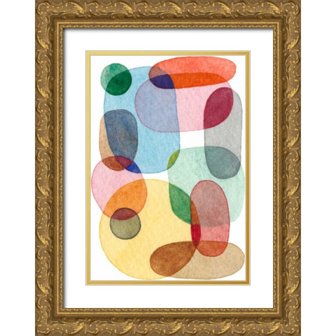 Inked Orbs I Gold Ornate Wood Framed Art Print with Double Matting by Galapon, Nikki