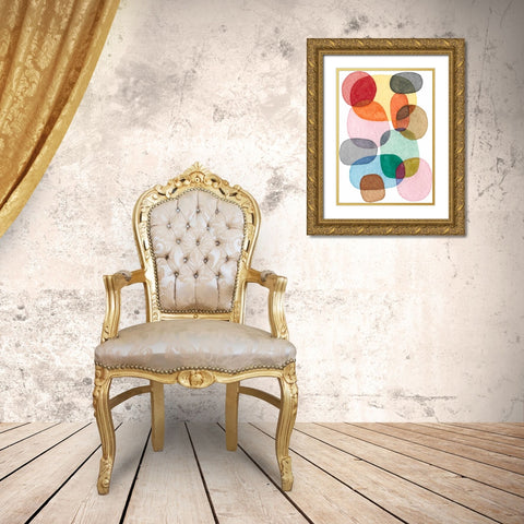 Inked Orbs III Gold Ornate Wood Framed Art Print with Double Matting by Galapon, Nikki