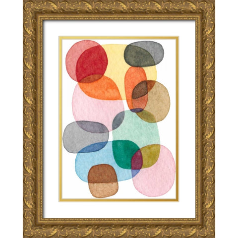 Inked Orbs III Gold Ornate Wood Framed Art Print with Double Matting by Galapon, Nikki