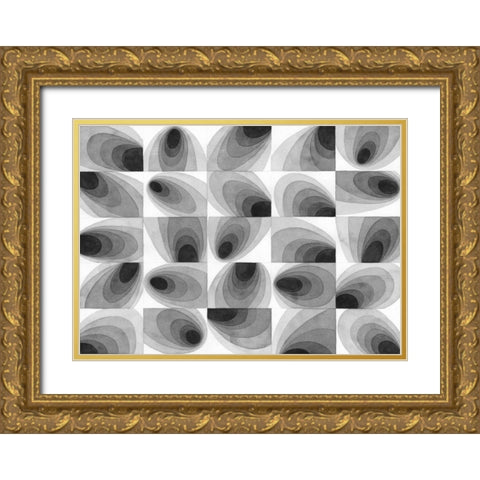 Gradient Grays II Gold Ornate Wood Framed Art Print with Double Matting by Galapon, Nikki
