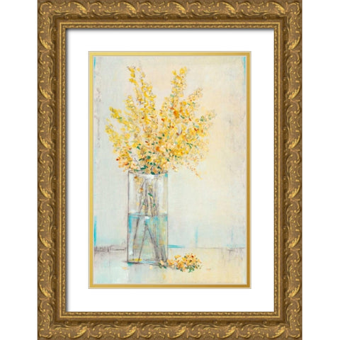 Yellow Spray in Vase II Gold Ornate Wood Framed Art Print with Double Matting by OToole, Tim