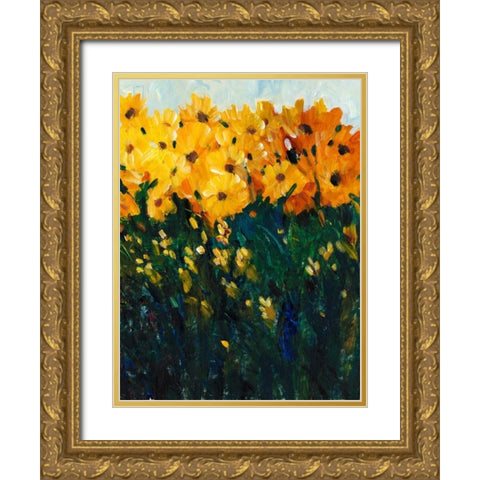 Color Spectrum Flowers II Gold Ornate Wood Framed Art Print with Double Matting by OToole, Tim