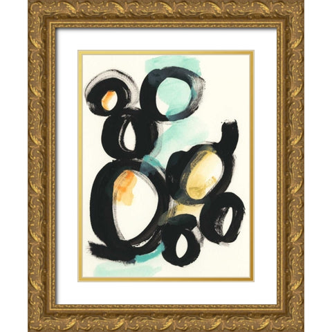 Cellular Structure III Gold Ornate Wood Framed Art Print with Double Matting by Vess, June Erica