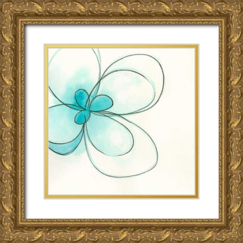 Floral Gesture III Gold Ornate Wood Framed Art Print with Double Matting by Vess, June Erica