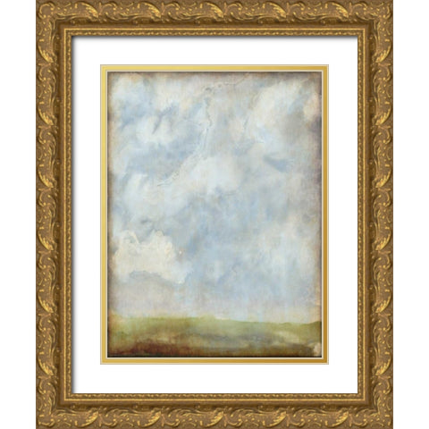 Aged Abstract Landscape II Gold Ornate Wood Framed Art Print with Double Matting by McCavitt, Naomi