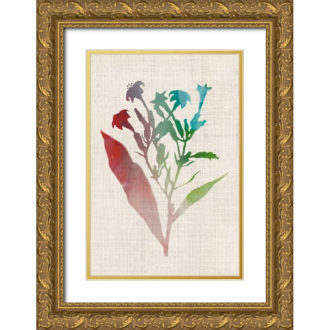 Watercolor Plants II Gold Ornate Wood Framed Art Print with Double Matting by McCavitt, Naomi