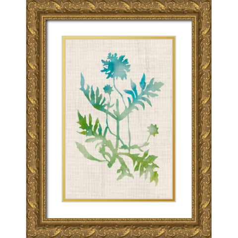 Watercolor Plants III Gold Ornate Wood Framed Art Print with Double Matting by McCavitt, Naomi