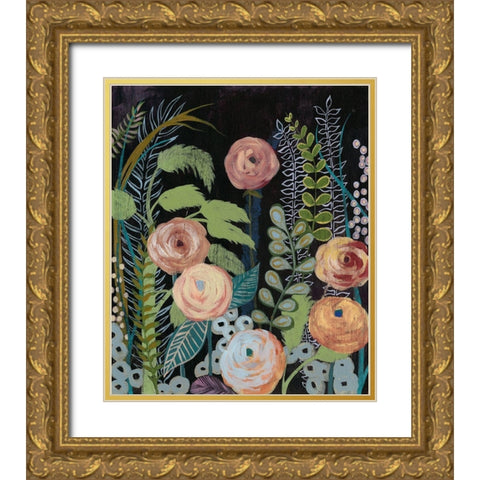 Diverging Blooms II Gold Ornate Wood Framed Art Print with Double Matting by Popp, Grace