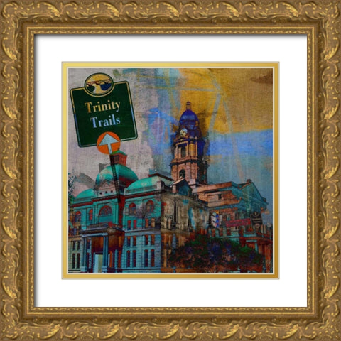 Trinity Trails - Ft. Worth Gold Ornate Wood Framed Art Print with Double Matting by Jasper, Sisa