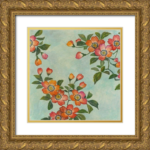 Eastern Blossoms I Gold Ornate Wood Framed Art Print with Double Matting by Meagher, Megan