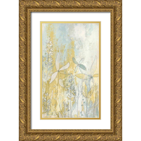 Meadow Fresco I Gold Ornate Wood Framed Art Print with Double Matting by Vess, June Erica
