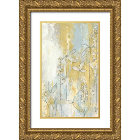 Meadow Fresco II Gold Ornate Wood Framed Art Print with Double Matting by Vess, June Erica