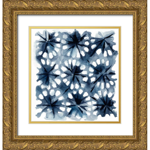 Indigo Study II Gold Ornate Wood Framed Art Print with Double Matting by Zarris, Chariklia