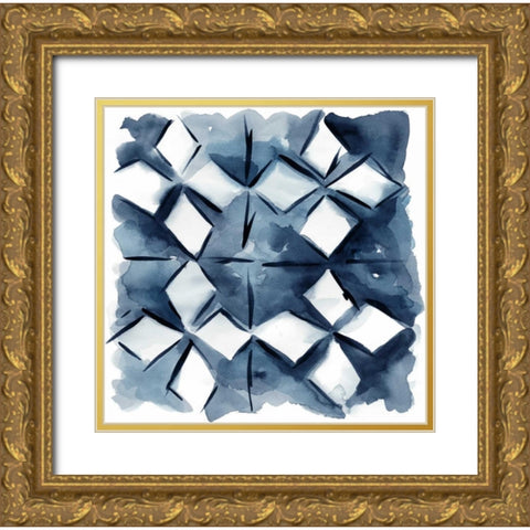 Indigo Study IV Gold Ornate Wood Framed Art Print with Double Matting by Zarris, Chariklia