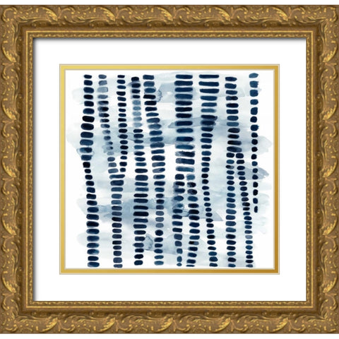 Indigo Study V Gold Ornate Wood Framed Art Print with Double Matting by Zarris, Chariklia